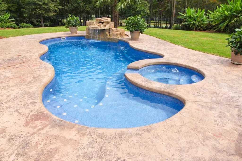 stained concrete pool decks Pearland TX